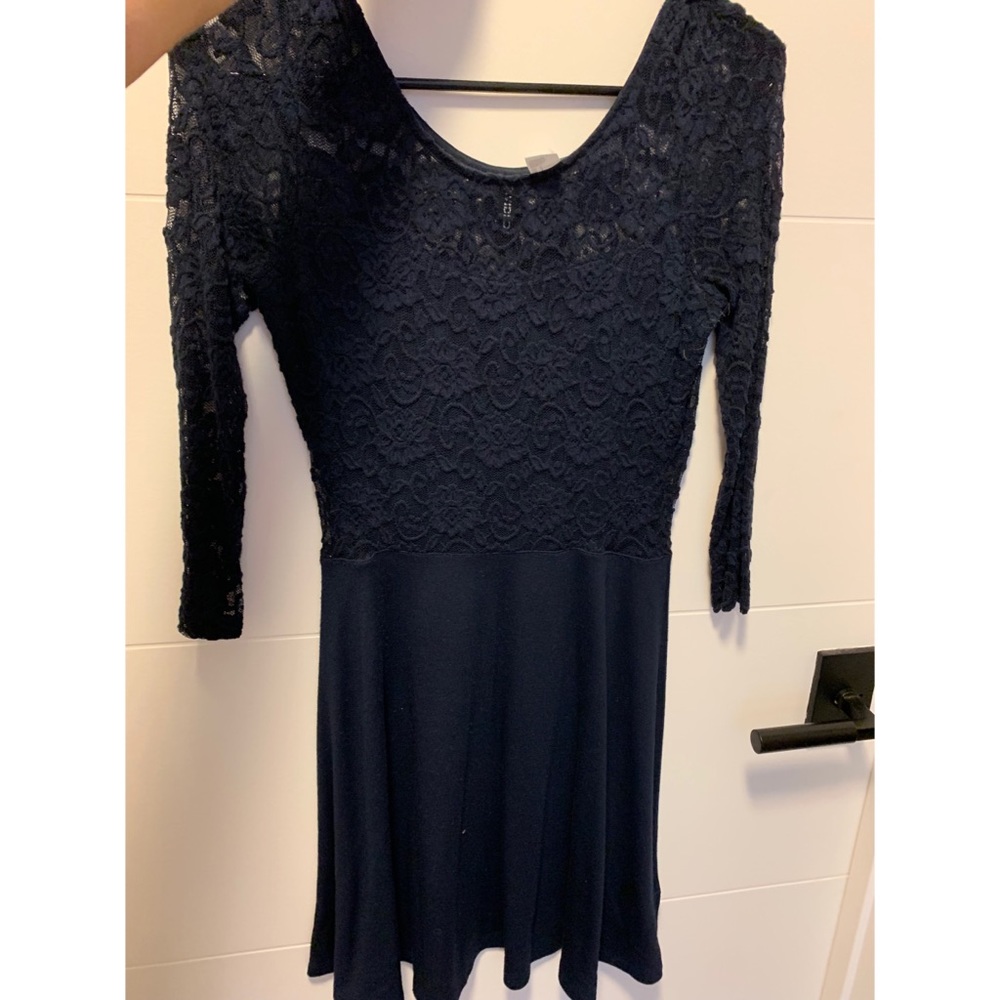 H&M Navy Long Sleeve Lace Dress